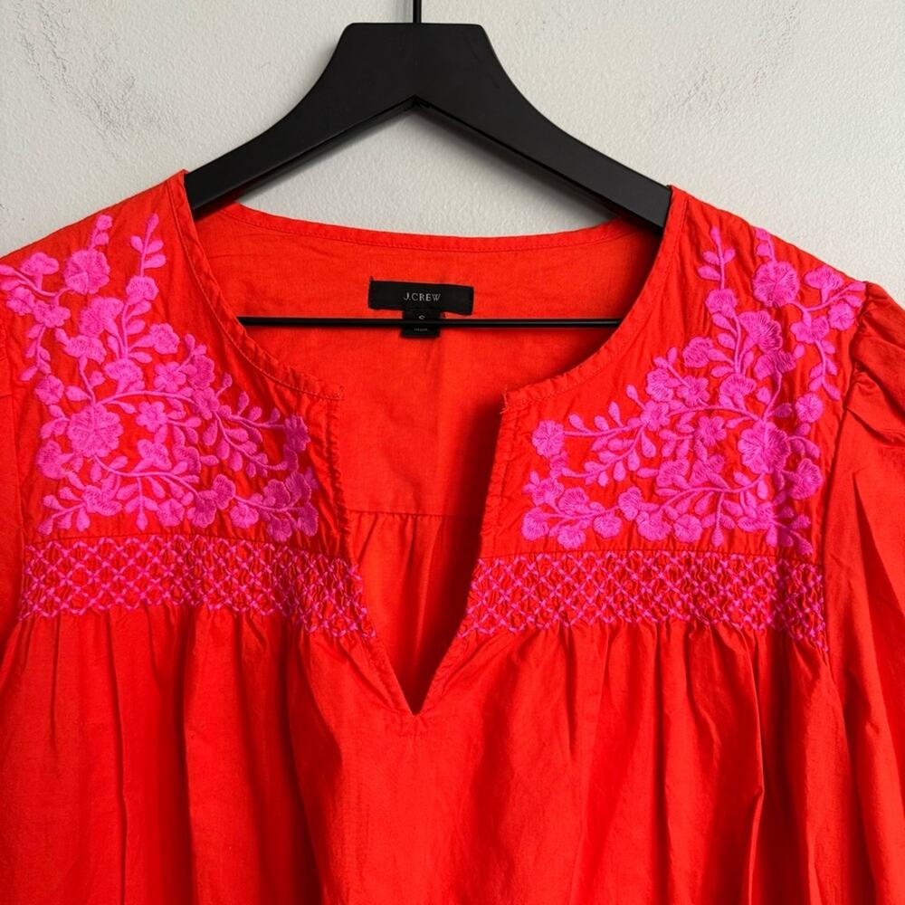 J. Crew Leda Embroidered Popover Dress (Small) - Picture 4 of 10